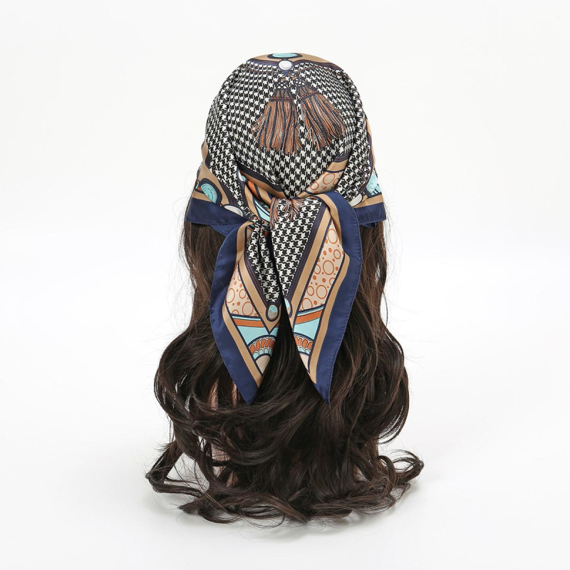 JW poliester kvadratni šal s printom kešu, korejski stil, lagan, težina ispod 50 g