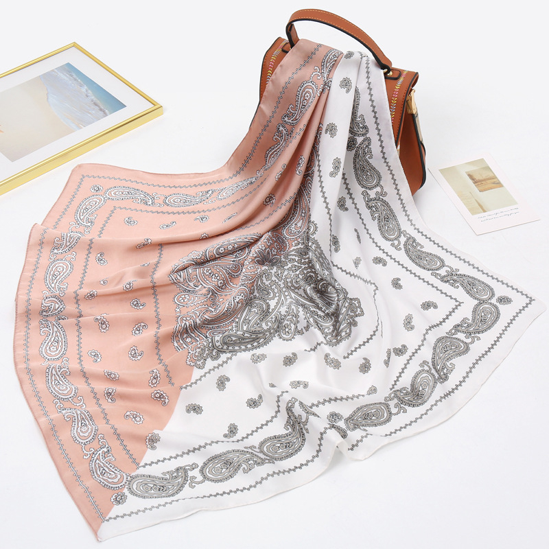 JW poliester kvadratni šal s printom kešu, korejski stil, lagan, težina ispod 50 g