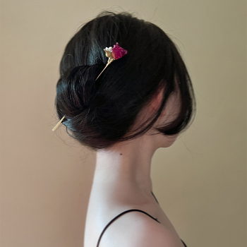 Galvos aksesuaras su retro perlo rožių džiovintomis gėlėmis plaukų segtukas, metalas, elektroplatinavimas, gėlių stilius, pritaikymas galimas