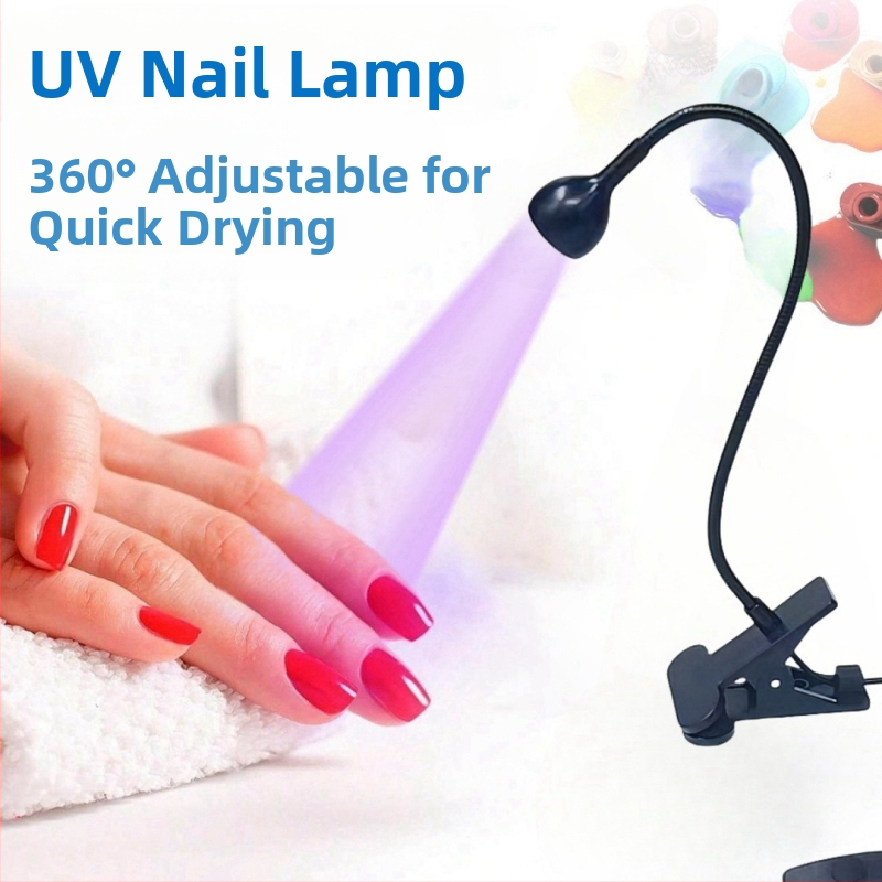 Gooseneck nagų manikiūro lemputė su LED UV kietinimu, klipas, nešiojama