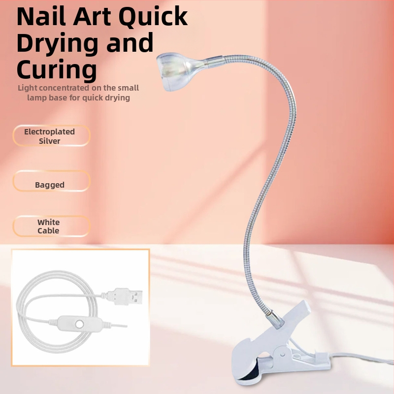 Gooseneck nagų manikiūro lemputė su LED UV kietinimu, klipas, nešiojama