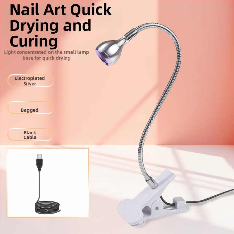 Gooseneck nagų manikiūro lemputė su LED UV kietinimu, klipas, nešiojama