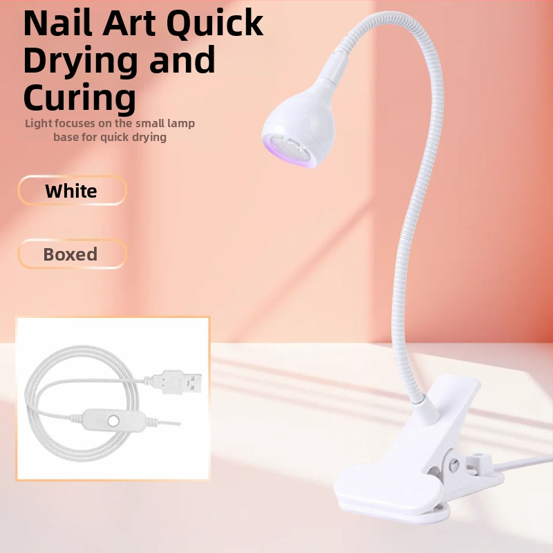 Gooseneck nagų manikiūro lemputė su LED UV kietinimu, klipas, nešiojama