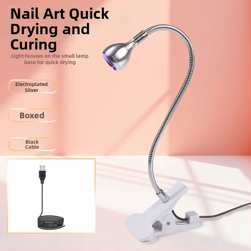 Gooseneck nagų manikiūro lemputė su LED UV kietinimu, klipas, nešiojama