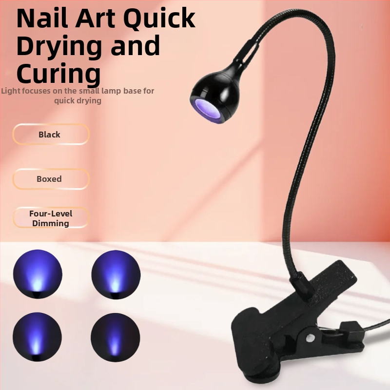 Gooseneck nagų manikiūro lemputė su LED UV kietinimu, klipas, nešiojama