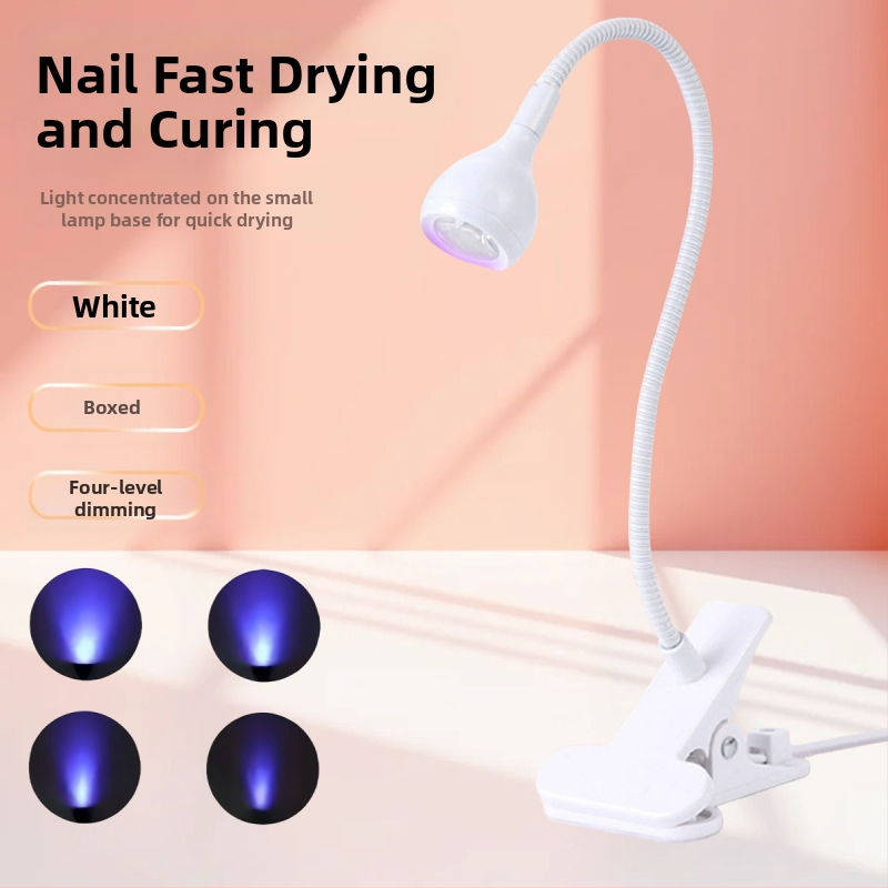 Gooseneck nagų manikiūro lemputė su LED UV kietinimu, klipas, nešiojama