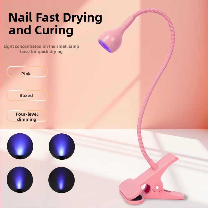 Gooseneck nagų manikiūro lemputė su LED UV kietinimu, klipas, nešiojama