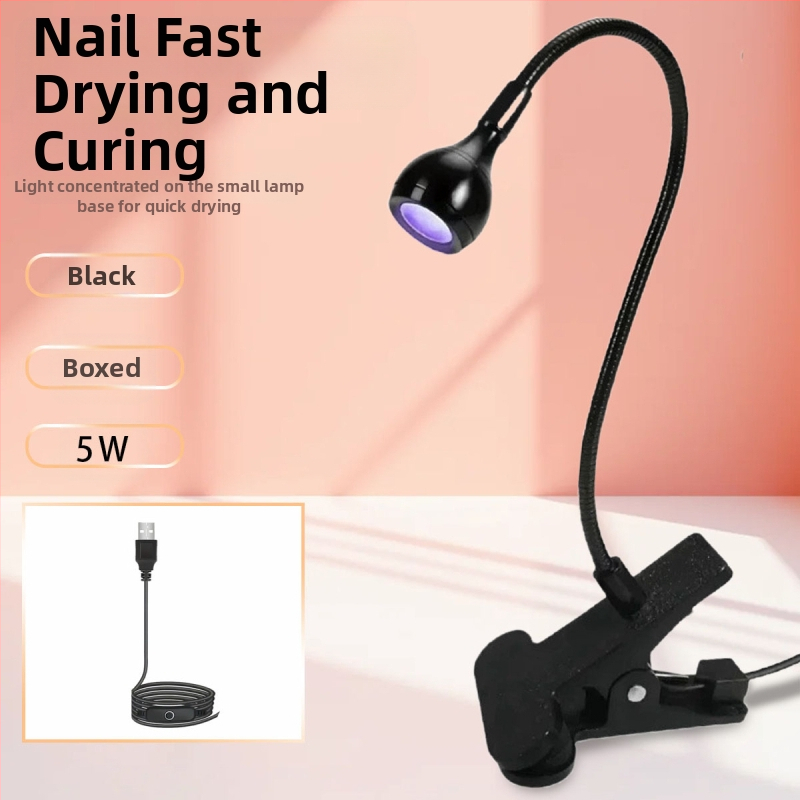 Gooseneck nagų manikiūro lemputė su LED UV kietinimu, klipas, nešiojama