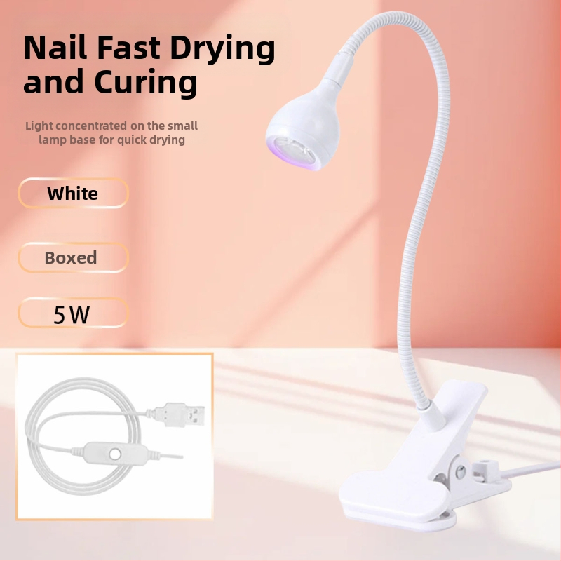Gooseneck nagų manikiūro lemputė su LED UV kietinimu, klipas, nešiojama