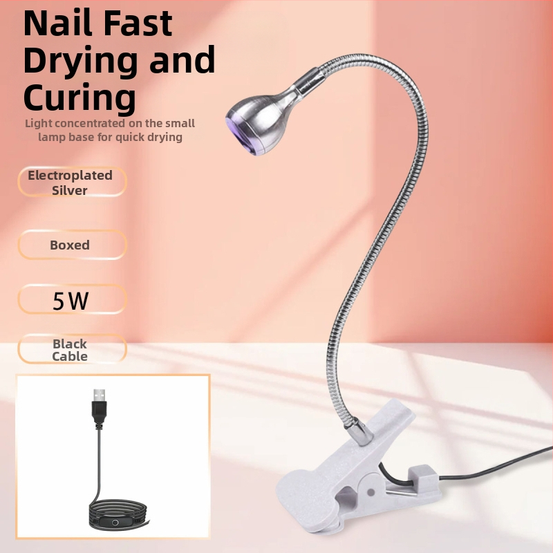 Gooseneck nagų manikiūro lemputė su LED UV kietinimu, klipas, nešiojama
