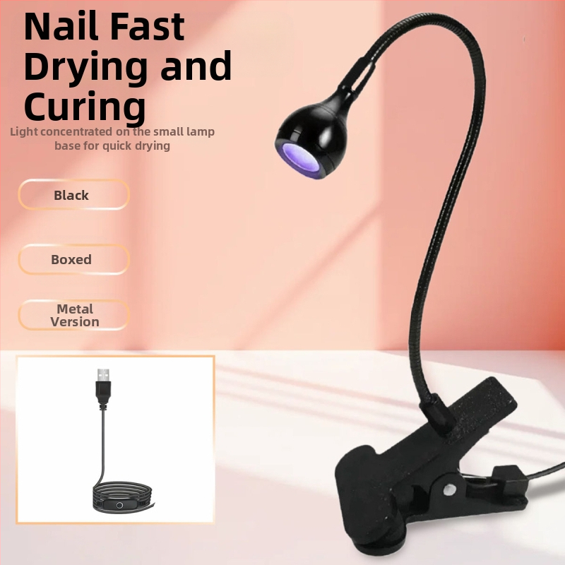 Gooseneck nagų manikiūro lemputė su LED UV kietinimu, klipas, nešiojama