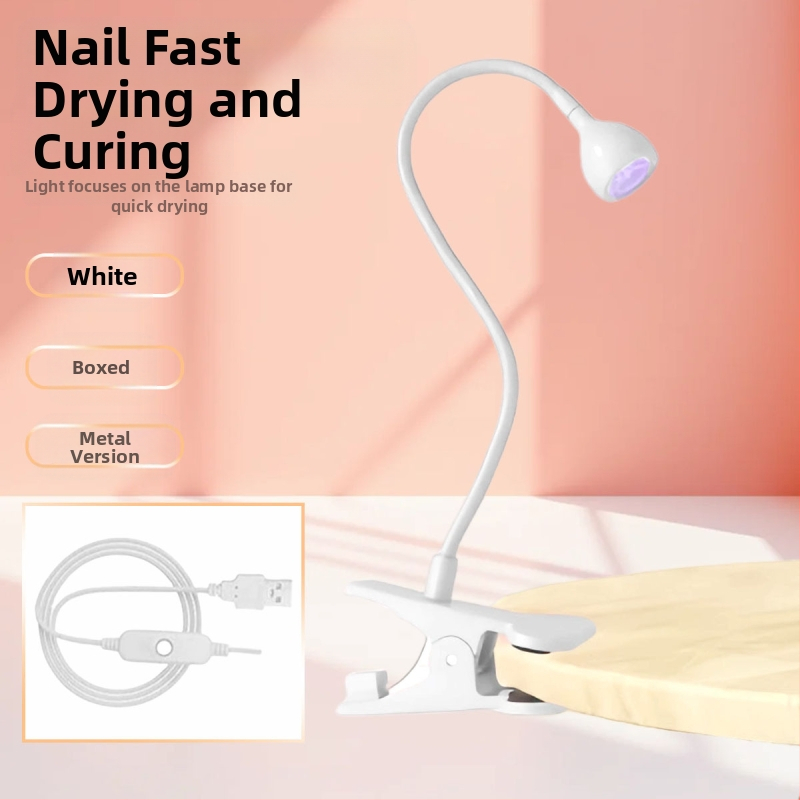 Gooseneck nagų manikiūro lemputė su LED UV kietinimu, klipas, nešiojama