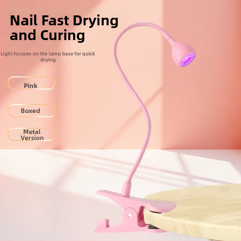 Gooseneck nagų manikiūro lemputė su LED UV kietinimu, klipas, nešiojama