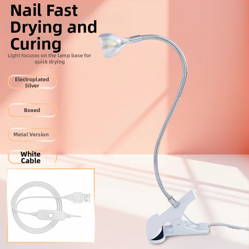 Gooseneck nagų manikiūro lemputė su LED UV kietinimu, klipas, nešiojama
