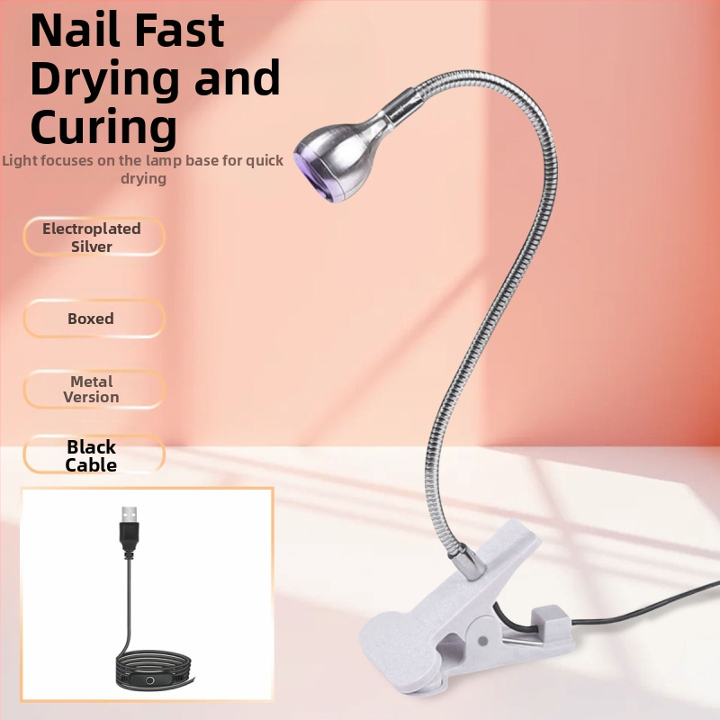 Gooseneck nagų manikiūro lemputė su LED UV kietinimu, klipas, nešiojama