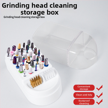 Θήκη αποθήκευσης κεφαλών λιμάρισματος νυχιών, φορητή και ανθεκτική στη σκόνη, διαφανής θήκη επίδειξης με 30 οπές για εργαλεία νυχιών