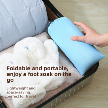 Beisi φορητός κάδος μπάνιου για τα πόδια – διπλός σχεδιασμός, πτυσσόμενος, ανυψωμένες πλευρές, Twill 210d υλικό, για βύθισμα ποδιών ενηλίκων