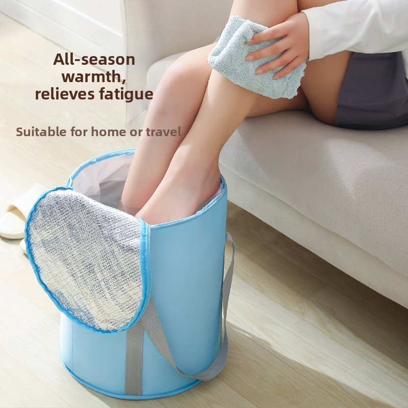 Beisi преносима кофа за вана на крака – сгъваема, повдигнати страни, Twill 210d материал, за потапяне на крака за възрастни