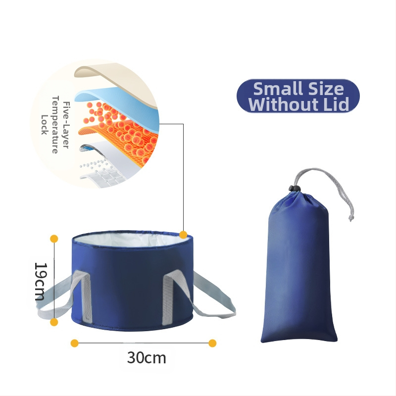 Beisi φορητός κάδος μπάνιου για τα πόδια – διπλός σχεδιασμός, πτυσσόμενος, ανυψωμένες πλευρές, Twill 210d υλικό, για βύθισμα ποδιών ενηλίκων