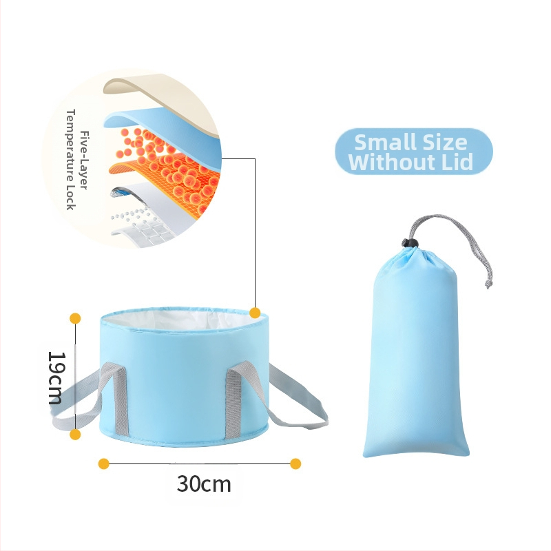 Beisi φορητός κάδος μπάνιου για τα πόδια – διπλός σχεδιασμός, πτυσσόμενος, ανυψωμένες πλευρές, Twill 210d υλικό, για βύθισμα ποδιών ενηλίκων