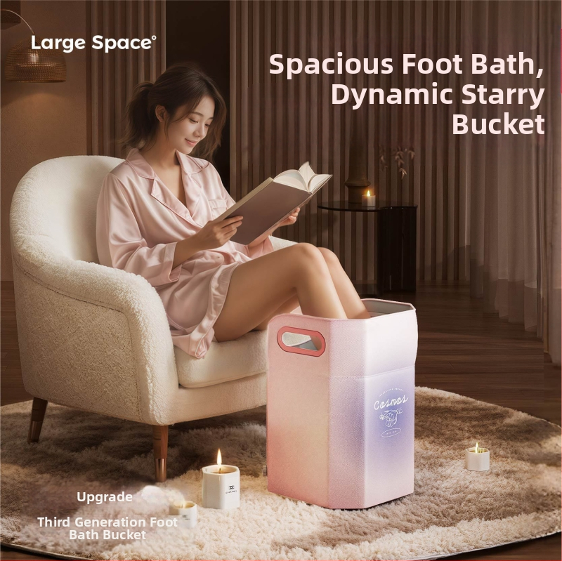 Φορητός κάδος ποδιών για μπάνιο με βαθιά κατασκευή μέχρι τα μοσχάρια, PVC, αναδιπλούμενος και εύκολος στην αποθήκευση, κατάλληλος για ενήλικες