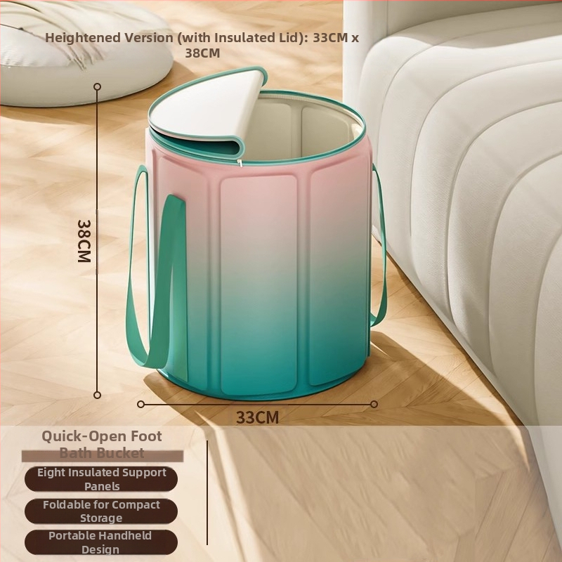 Φορητός κάδος ποδιών για μπάνιο με βαθιά κατασκευή μέχρι τα μοσχάρια, PVC, αναδιπλούμενος και εύκολος στην αποθήκευση, κατάλληλος για ενήλικες