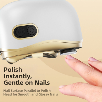 Dvi funkcijų elektrinis nagų poliravimo – namų naudojimui, ABS + nerūdijantis plienas, matmenys 8.8 x 7.2 cm, svoris 120 g, 400 mAh baterija