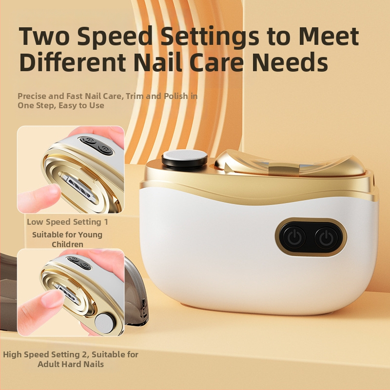 2-в-1 електрически шлайф за нокти за домашна употреба - ABS + неръждаема стомана, размери 8.8 x 7.2 cm, тегло 120 g, капацитет на батерията 400 mAh