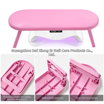 Manikiūro rankos atrama, sulankstoma ir aukščio reguliavimas, gali laikyti nagų lempą, plastikinė rankos pagalvė, modelis H-14YH