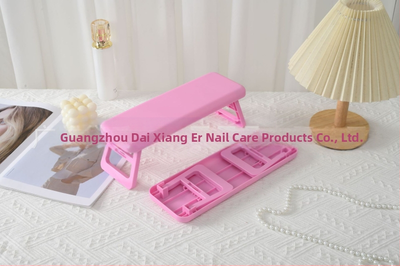 Manikiūro rankos atrama, sulankstoma ir aukščio reguliavimas, gali laikyti nagų lempą, plastikinė rankos pagalvė, modelis H-14YH