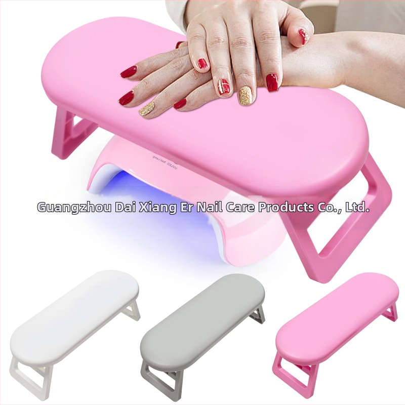 Manikiūro rankos atrama, sulankstoma ir aukščio reguliavimas, gali laikyti nagų lempą, plastikinė rankos pagalvė, modelis H-14YH