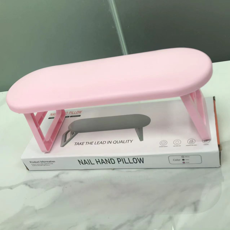 Manikiūro rankos atrama, sulankstoma ir aukščio reguliavimas, gali laikyti nagų lempą, plastikinė rankos pagalvė, modelis H-14YH