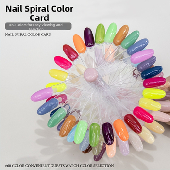 Ράφι προβολής καρτών χρώματος για μανικιούρ, σχήματος ανεμιστήρα, περιστρεφόμενο και αποσπώμενο, για πρακτικές πλάκες