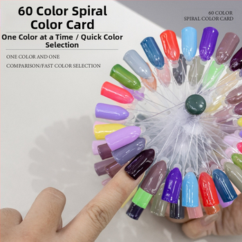 Ράφι προβολής καρτών χρώματος για μανικιούρ, σχήματος ανεμιστήρα, περιστρεφόμενο και αποσπώμενο, για πρακτικές πλάκες