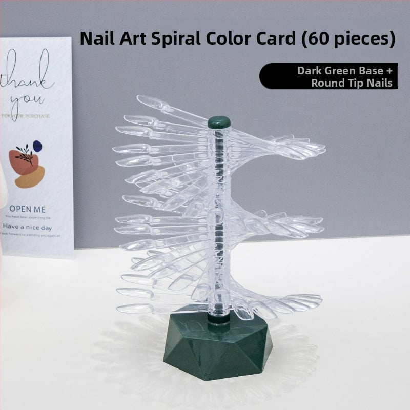 Ράφι προβολής καρτών χρώματος για μανικιούρ, σχήματος ανεμιστήρα, περιστρεφόμενο και αποσπώμενο, για πρακτικές πλάκες