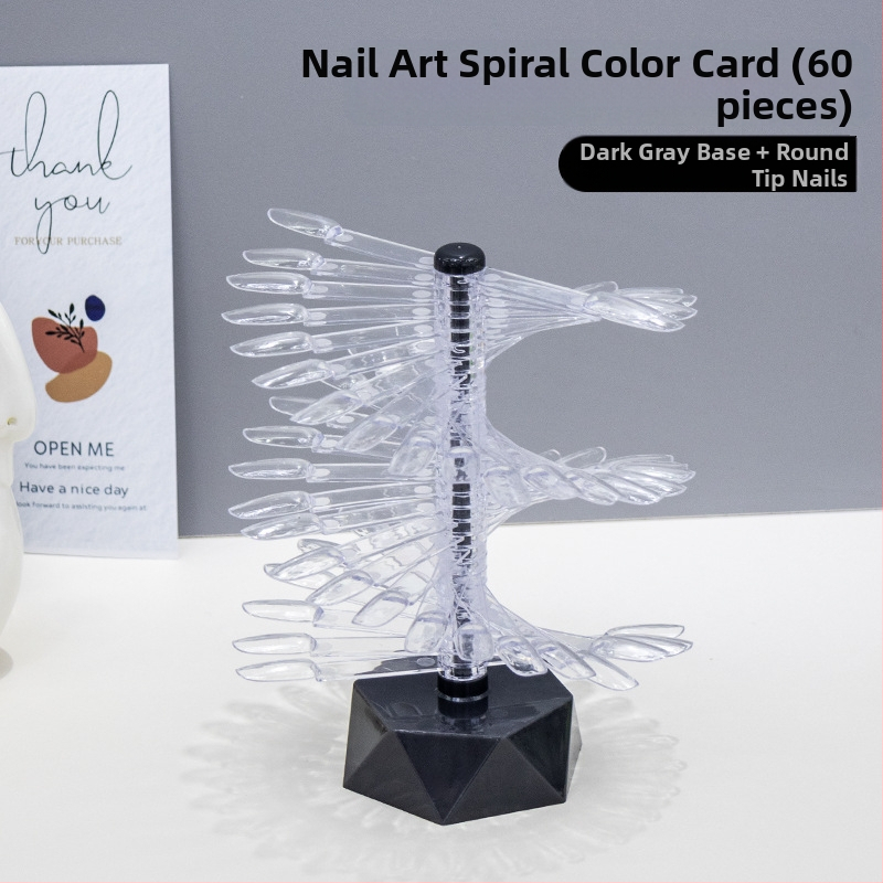 Ράφι προβολής καρτών χρώματος για μανικιούρ, σχήματος ανεμιστήρα, περιστρεφόμενο και αποσπώμενο, για πρακτικές πλάκες