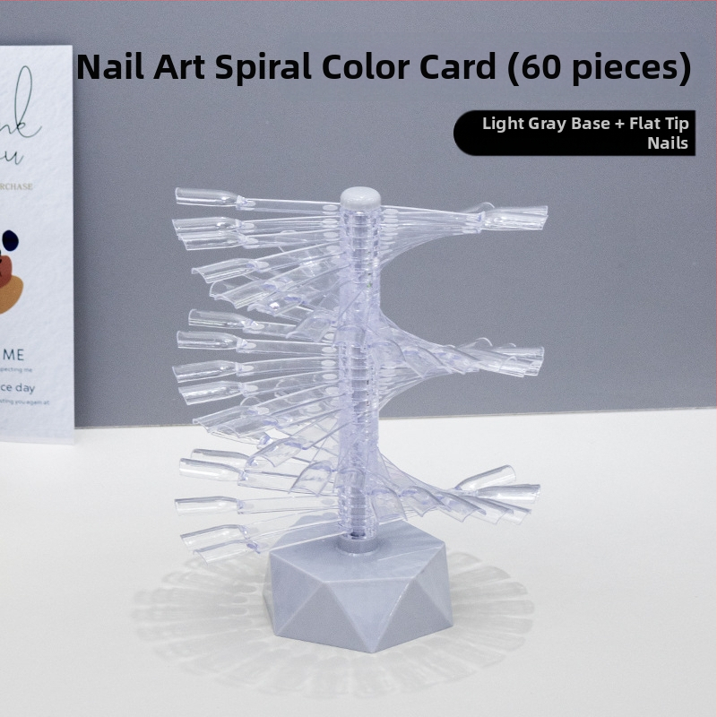 Ράφι προβολής καρτών χρώματος για μανικιούρ, σχήματος ανεμιστήρα, περιστρεφόμενο και αποσπώμενο, για πρακτικές πλάκες