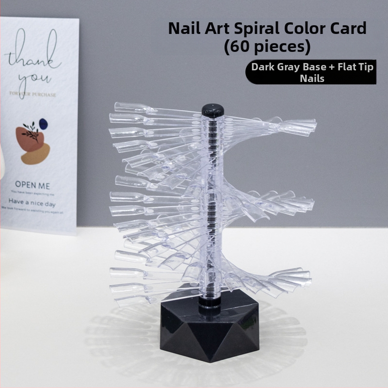 Ράφι προβολής καρτών χρώματος για μανικιούρ, σχήματος ανεμιστήρα, περιστρεφόμενο και αποσπώμενο, για πρακτικές πλάκες
