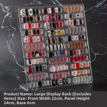 Nagų manikiūro spalvų kortelių pavyzdžių demonstracinė atrama (skaidrus aukšto skaidrumo akrilas, magnetinė juosta)