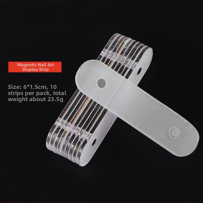 Nagų manikiūro spalvų kortelių pavyzdžių demonstracinė atrama (skaidrus aukšto skaidrumo akrilas, magnetinė juosta)