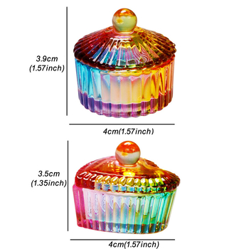 Naglių meno įrankiai: krištolinė puodelis nagoms su dangteliu – stiklinis puodelis kristaliniam skysčiui – grynosios masės 52 g – Prekės ženklas Jearlyu/ji – Kilmė Zhejiang