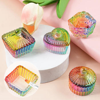 Naglių meno įrankiai: krištolinė puodelis nagoms su dangteliu – stiklinis puodelis kristaliniam skysčiui – grynosios masės 52 g – Prekės ženklas Jearlyu/ji – Kilmė Zhejiang