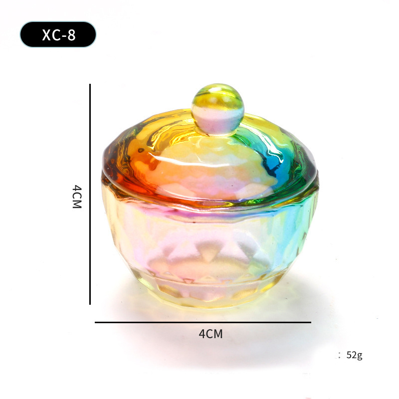 Naglių meno įrankiai: krištolinė puodelis nagoms su dangteliu – stiklinis puodelis kristaliniam skysčiui – grynosios masės 52 g – Prekės ženklas Jearlyu/ji – Kilmė Zhejiang