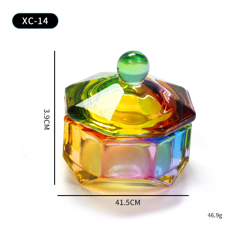 Naglių meno įrankiai: krištolinė puodelis nagoms su dangteliu – stiklinis puodelis kristaliniam skysčiui – grynosios masės 52 g – Prekės ženklas Jearlyu/ji – Kilmė Zhejiang