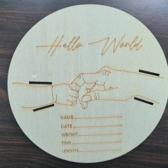 Drveni okvir za prve godine djeteta – pločica sjećanja na rast bebe i djece, božićni dar