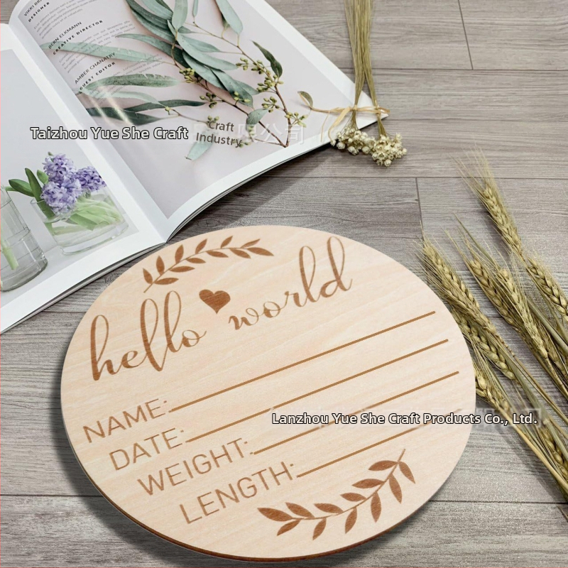 Дървена рамка за първата година на новороденото – паметна табличка за растежа на бебета и деца, коледен подарък