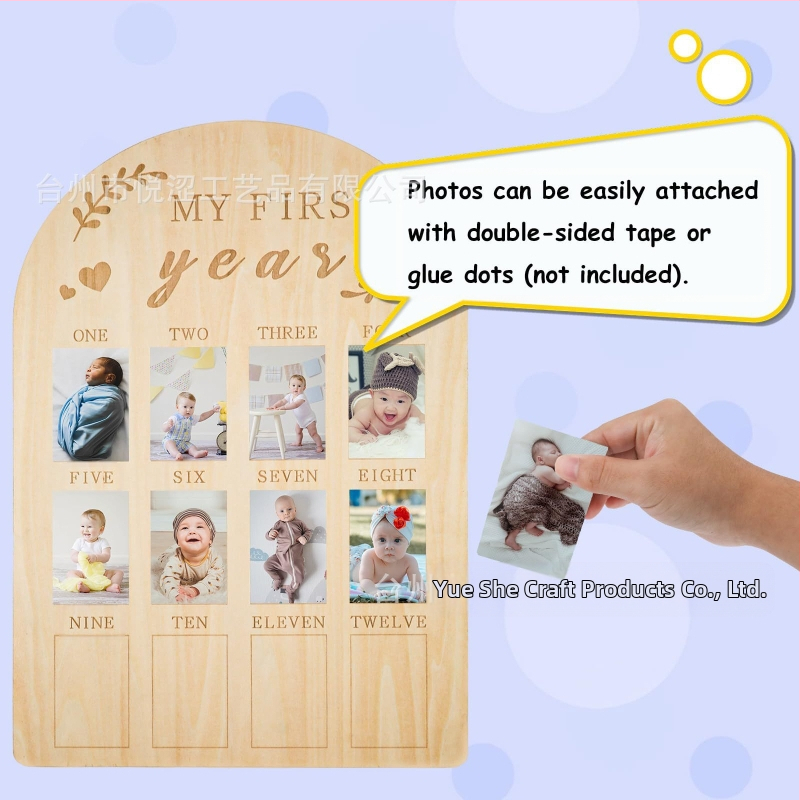 Drveni okvir za prve godine djeteta – pločica sjećanja na rast bebe i djece, božićni dar