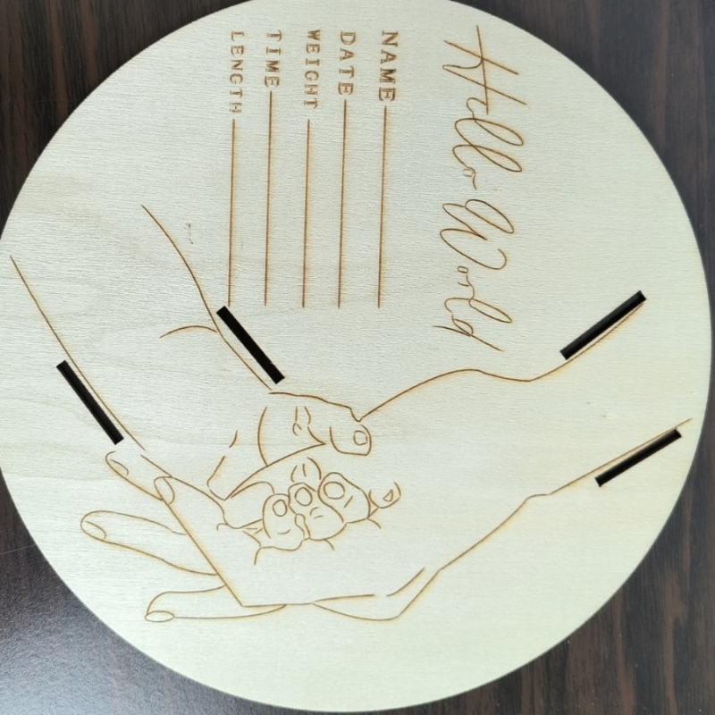 Drveni okvir za prve godine djeteta – pločica sjećanja na rast bebe i djece, božićni dar