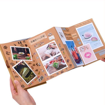 DIY ρετρό άλμπουμ φωτογραφιών με κενή εξώφυλλο, χειροκολλημένες σελίδες, μικρού στυλ, 34 σελίδες