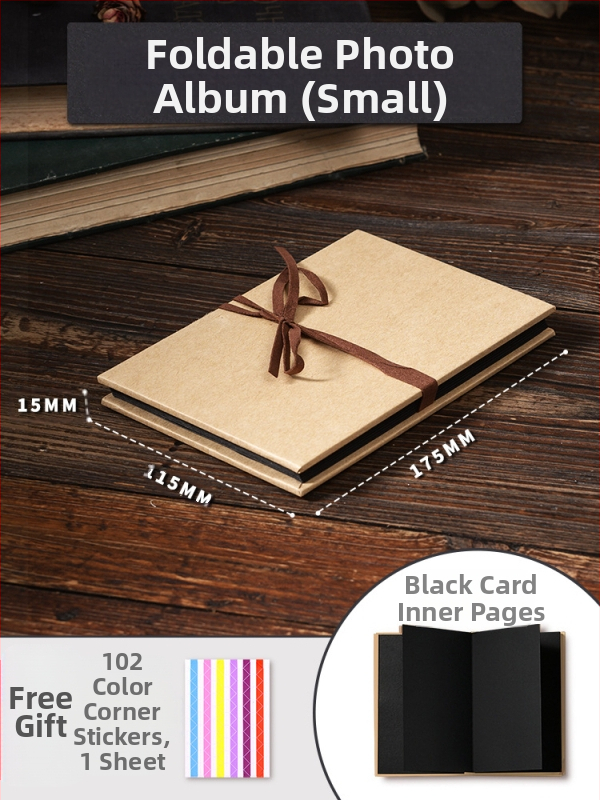 DIY retro fotoalbum s praznom koricom, ručno zalijepljenim stranicama, mini stil, 34 stranice